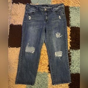 Realm Denim Casual Blue Distressed Boyfriend Jeans